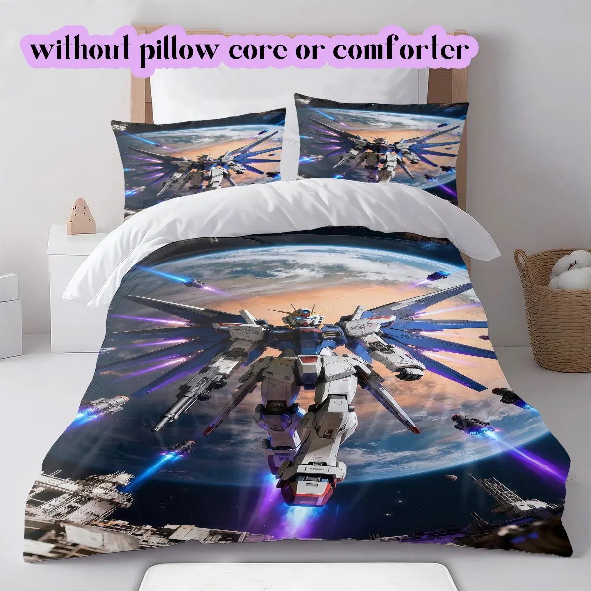 Gundam Character Soft and Comfortable Duvet Cover, Children's Bedding Set Gift, Extra Large Size, Various Sizes Available