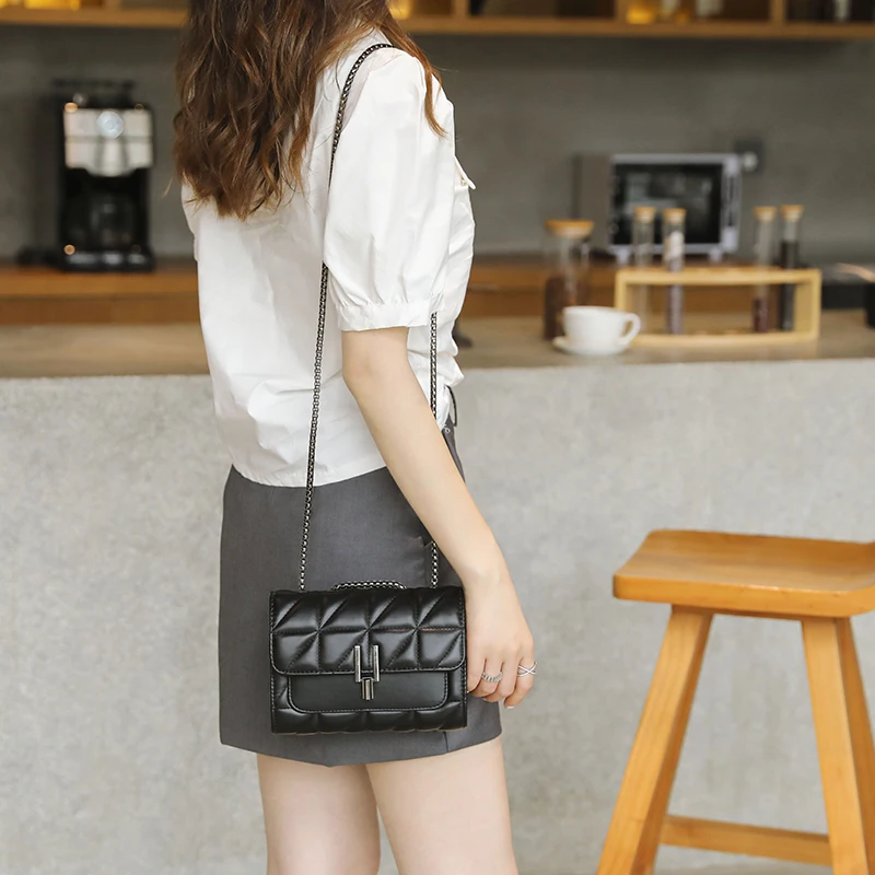 Lingge bag, chain bag, single shoulder bag, diagonal cross style crossbody bag for women