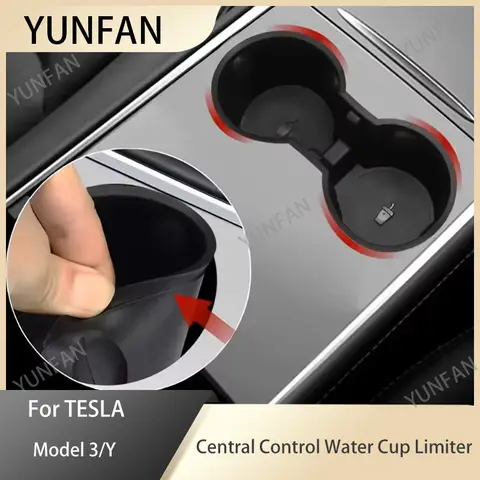 테슬라 모델 Y 주니퍼 2025 센터 콘솔 미끄럼 방지 컵 매트 수납 컵 매트 차량용 물컵 홀더 매트 음료 삽입 코스터