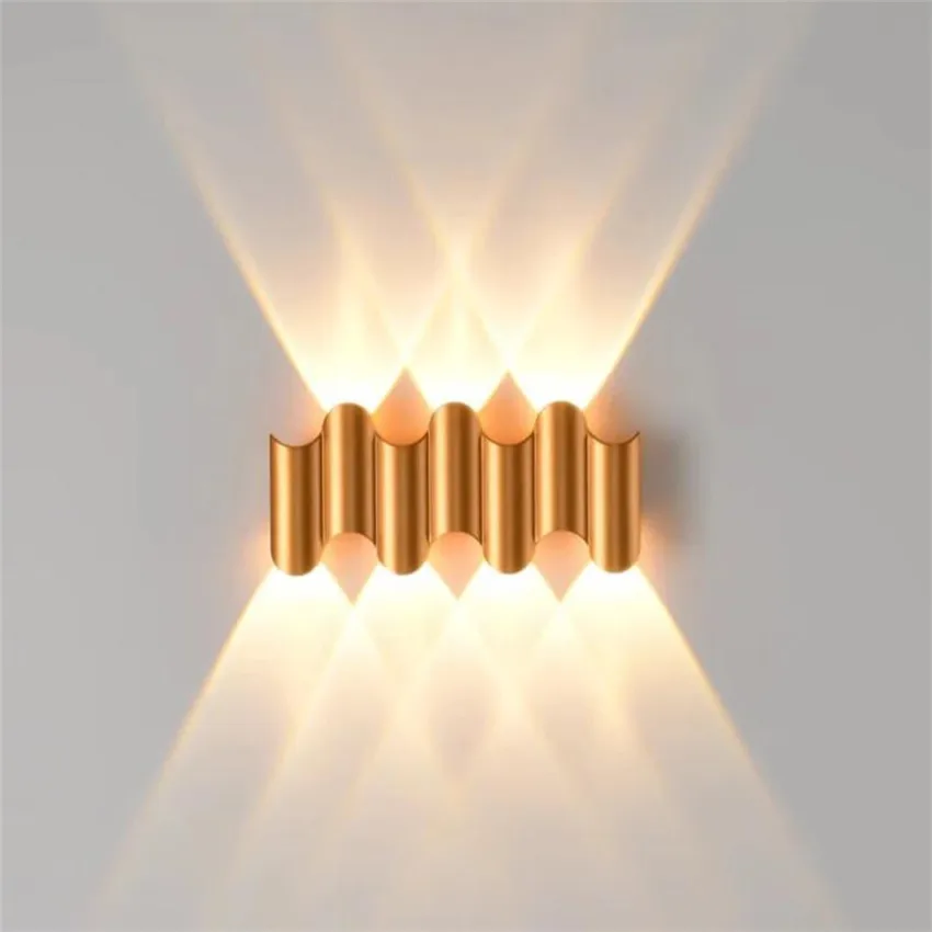 

Modern Aluminium LED Wall Lights Indoor Wall Lamp Gold Simple Wall Sconce Waterproof Up and Down Wall Lamps