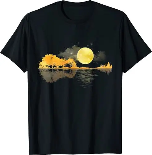 Guitar Nature Moon Retro Style Guitarist Acoustic Guitar T-Shirt