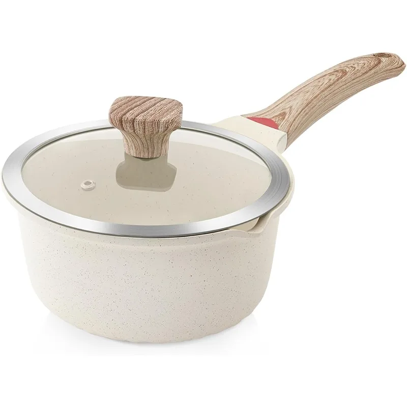 กระทะนอนสติ๊กพร้อมฝาปิด, กระทะซอส 3QT พร้อมด้ามจับคงความเย็น, หม้อปรุงอาหารขนาดเล็กไม่ติดหม้อเหนี่ยวนํา, เครื่องล้างจานปลอดภัย