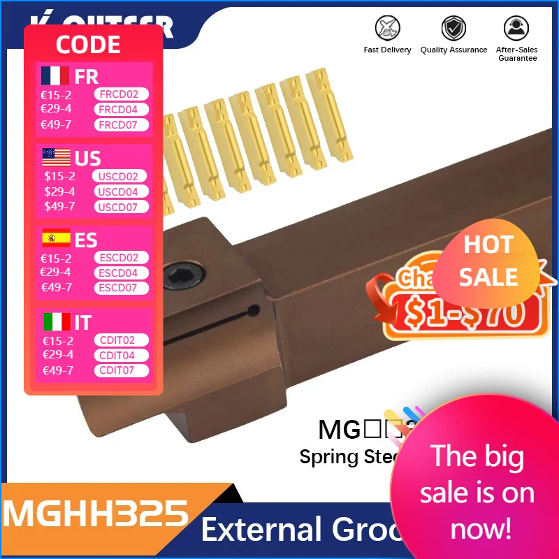 

MGHH325R Spring Steel End Face Groove Cutter 24/36 48/60 75/100 100/200 160/300 And MGMN300 Insert CNC Lathe Cutting Tool Holder