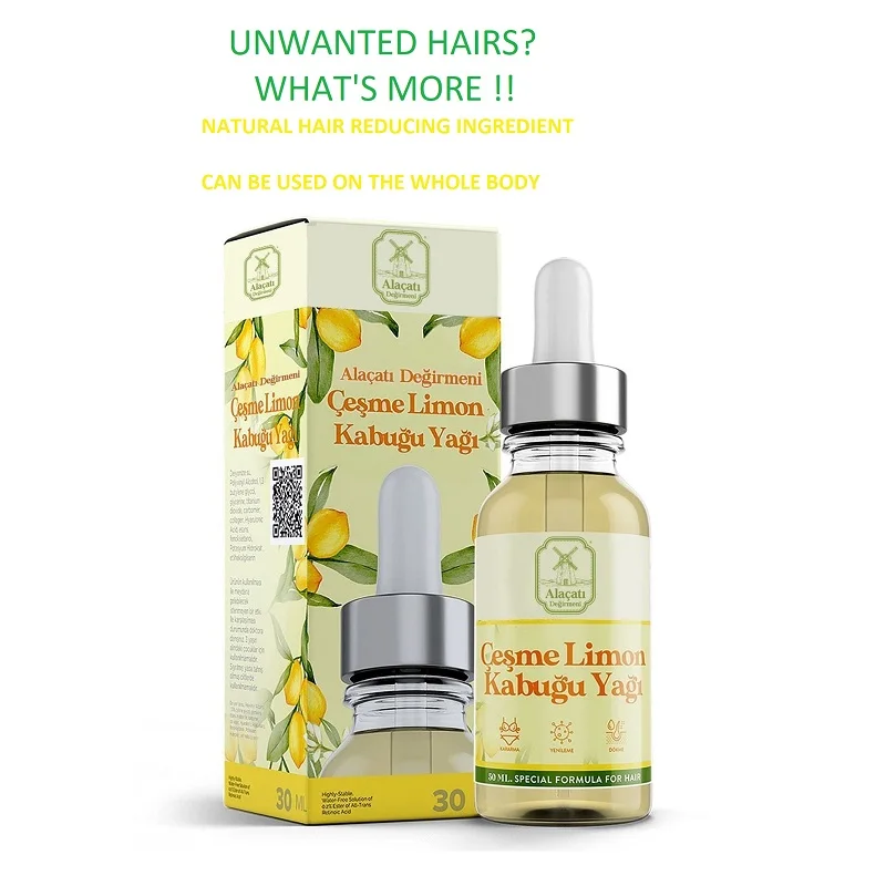 Hair Retardant Alaçatı Mill Çeşme Lemon Peel Oil 30 ML Hair Retardant Hair Reducing Serum Hair Removal Smooth