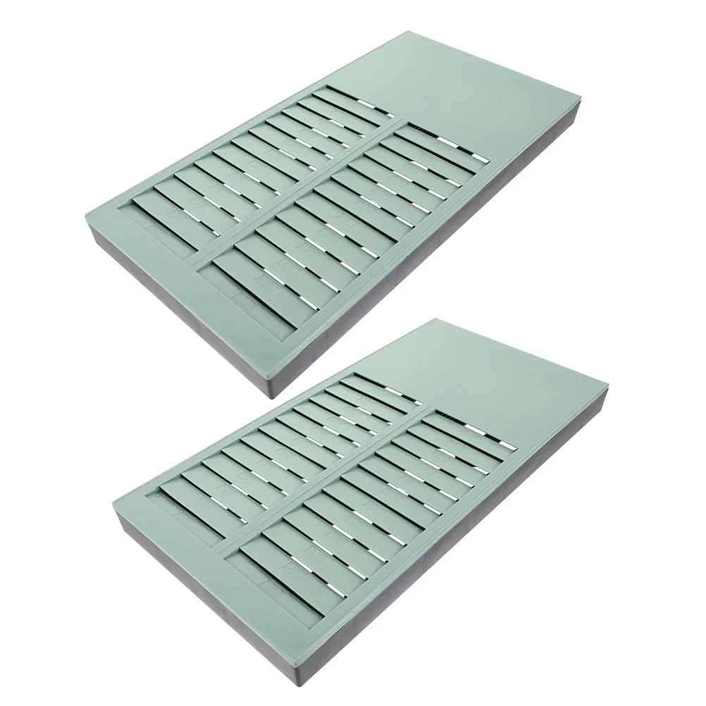 2Pcs Attendance Card Holder Wall Mounted Plastic 24 Slot Time Card Rack Office Badge Organizer Badge Organizer