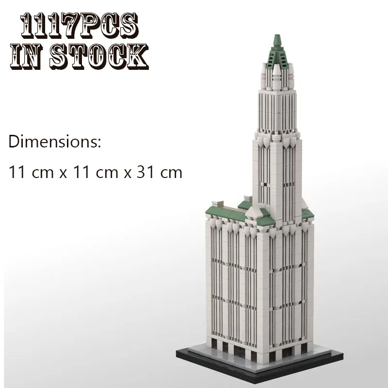 

MOC-126951 строительный блок Woolworths Building масштаб 1:800, строительный небоскреб, креативная сборная игрушка, подарок на день рождения и Рождество