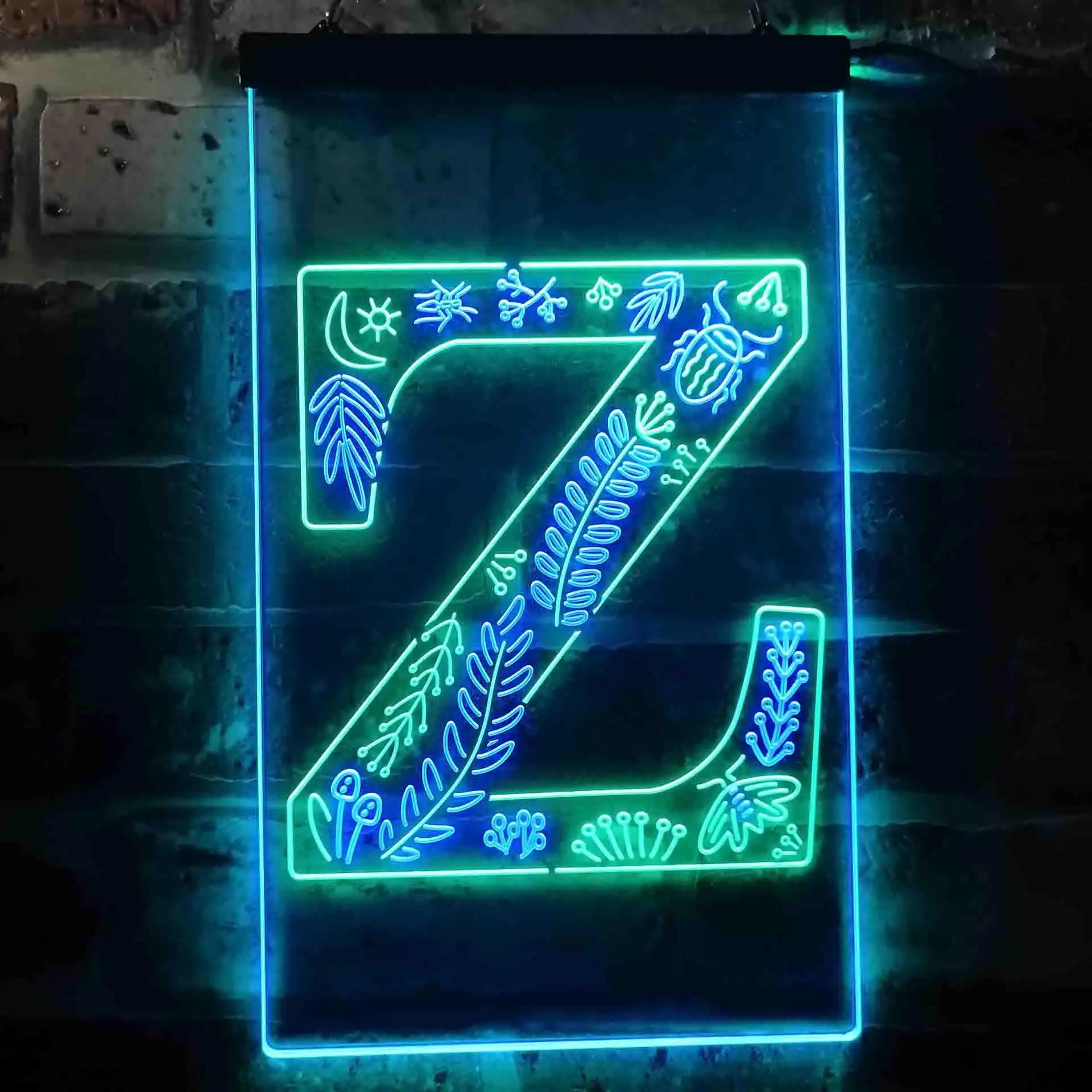 

Letter Z Initial Monogram Family Name Dual Color Led Neon Sign st6-i3463