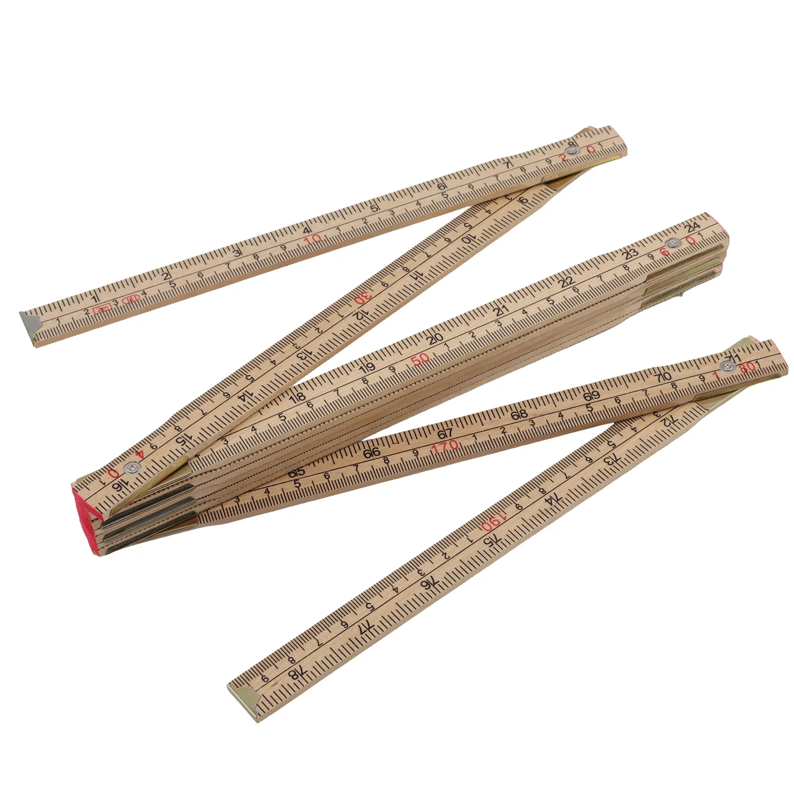 2M / 78 inch Metric & Imperial Dual Scale Wood / Yellow Foldable Ruler for Woodworking / DIY Craft Projects Measuring Tool