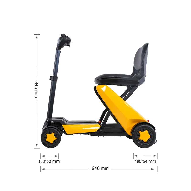 Składany skuter inwalidzki z pilotem, lekki, kompaktowy, idealny w podróży.