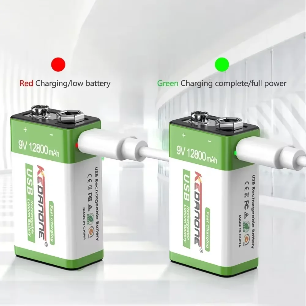 1-20pcs 9V Rechargeable Battery 12800mAh 9V Li-Ion Lithium Battery for Multimeter Microphone Toy Remote Control Electric Guitar