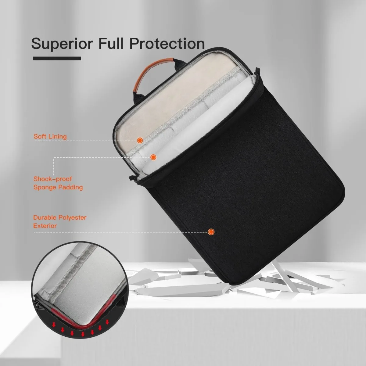 حقيبة حمل iPad مقاس 9-11 بوصة لجهاز iPad Pro M4 /11 بوصة iPad Air M3 M2، Samsung Galaxy Tab S10+ Plus، Fire Max 11/ HD 10 بوصة