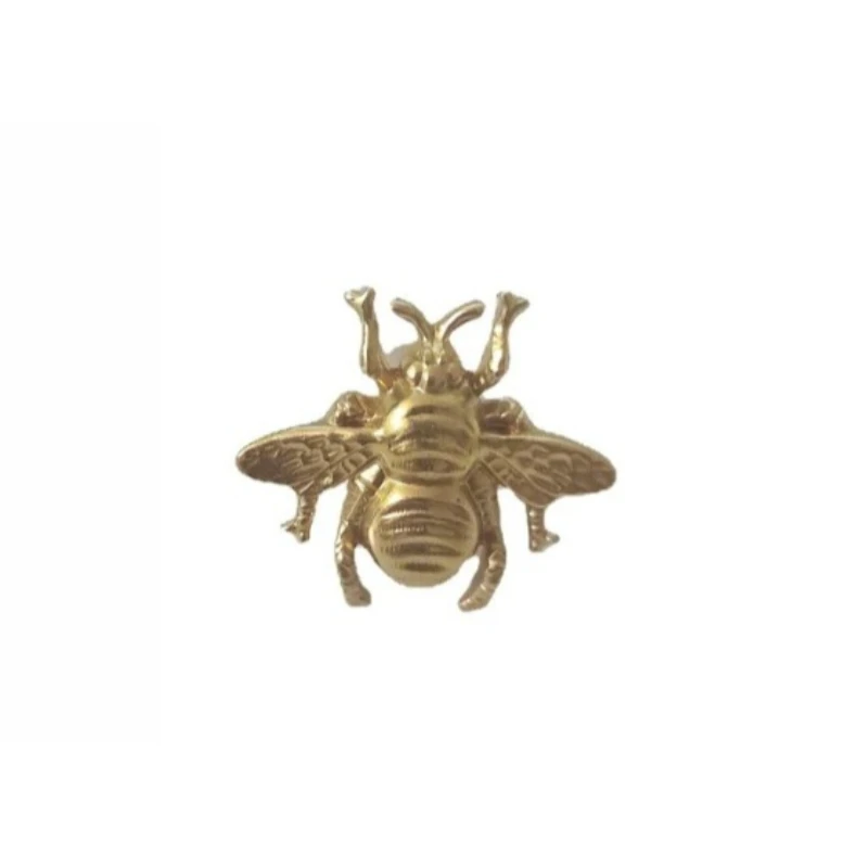 Brass Furniture Handles Bee Drawers Bedside Cabinets Storage Jewelry Boxes Candy Boxes  Doors Hardware Single Hole Handle Knob