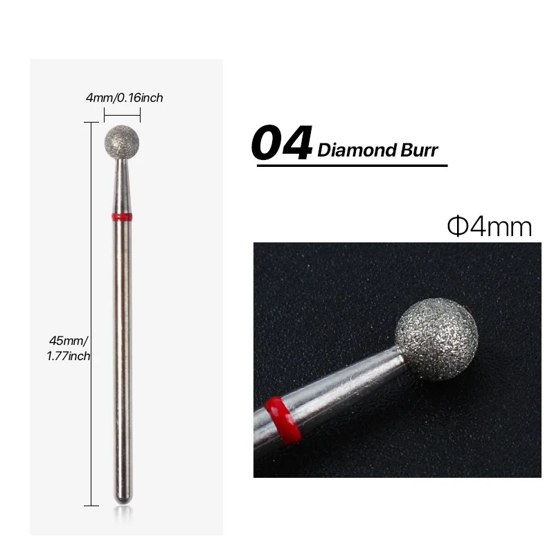 3/32” Diamond Nail Drill Bits for Electric Nail Drill E-file Accessories Nail Sander Cutter for Manicure Cuticle Cleaning Bits