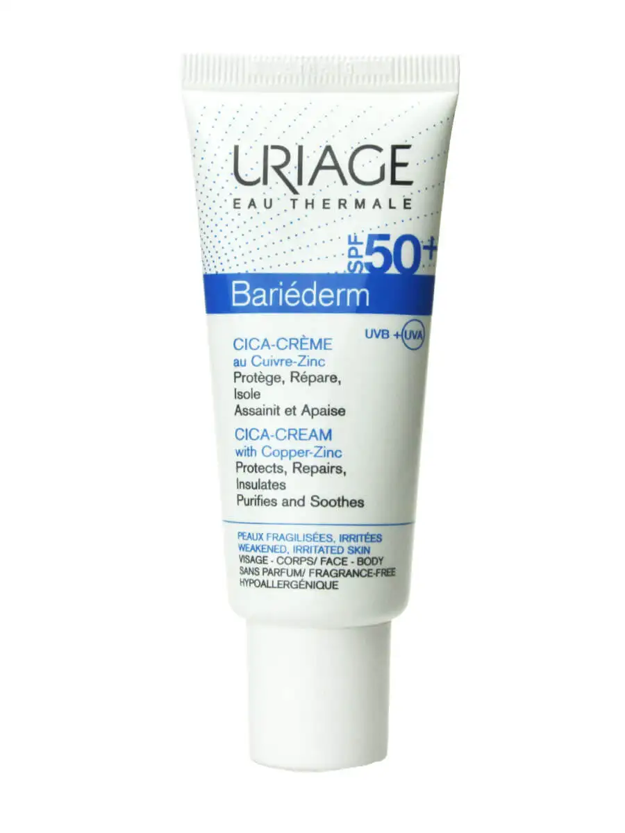 Uriage bariederm cica cream spf50 + 40ml-rich in copper and zinc, to regenerate the skin.