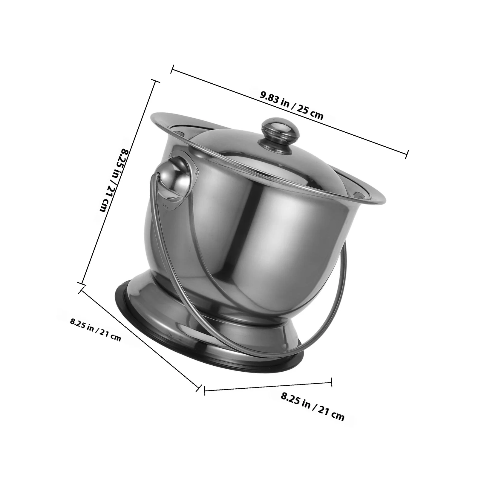 Stainless Steel Urine Bucket For Adults Chamber Pot Portable Commode Home Hospital Camping Travel Bedpan Large Capacity Metal
