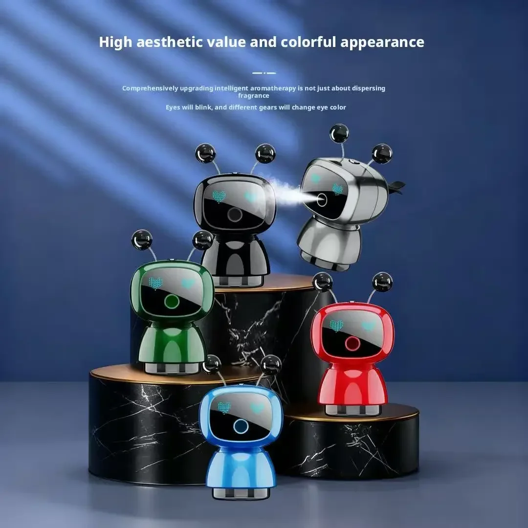 Mini Robot Car Vent Perfume Clip, Auto Engine Start, Fresh Summer Scent, Long Lasting Fragrance, Car Interior Odor Neutralizer
