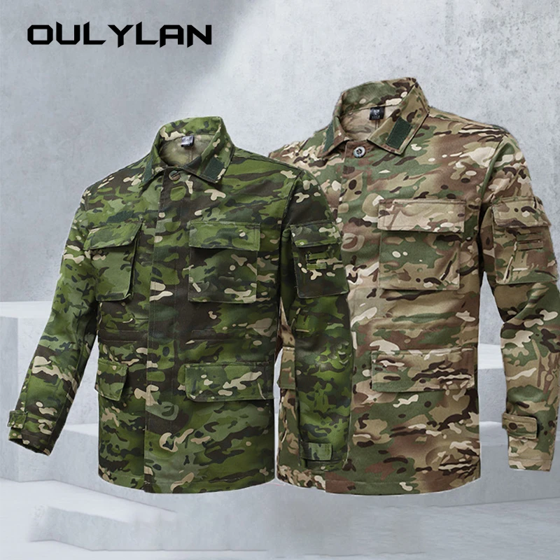 Tactical Uniform Outdoor Training Hiking Hunting Clothes Camo Airsoft Sniper Ghillie Suit Combat Shirt Pants Set