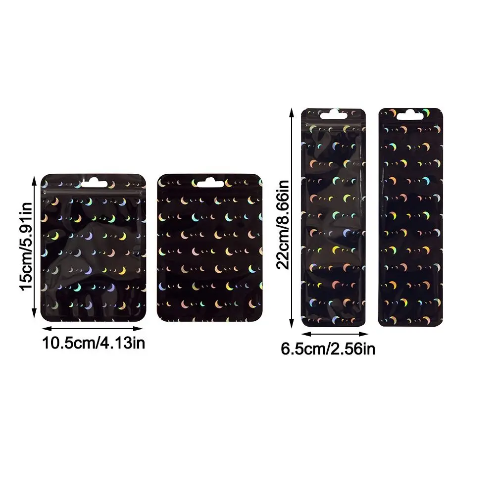 أكياس ليزر ستار مون بسحاب ، حقيبة بلاستيك ذاتية الغلق ، حقيبة تعبئة قابلة للإغلاق ، الموضة ، من من من من من من نوع Laser Star Moon