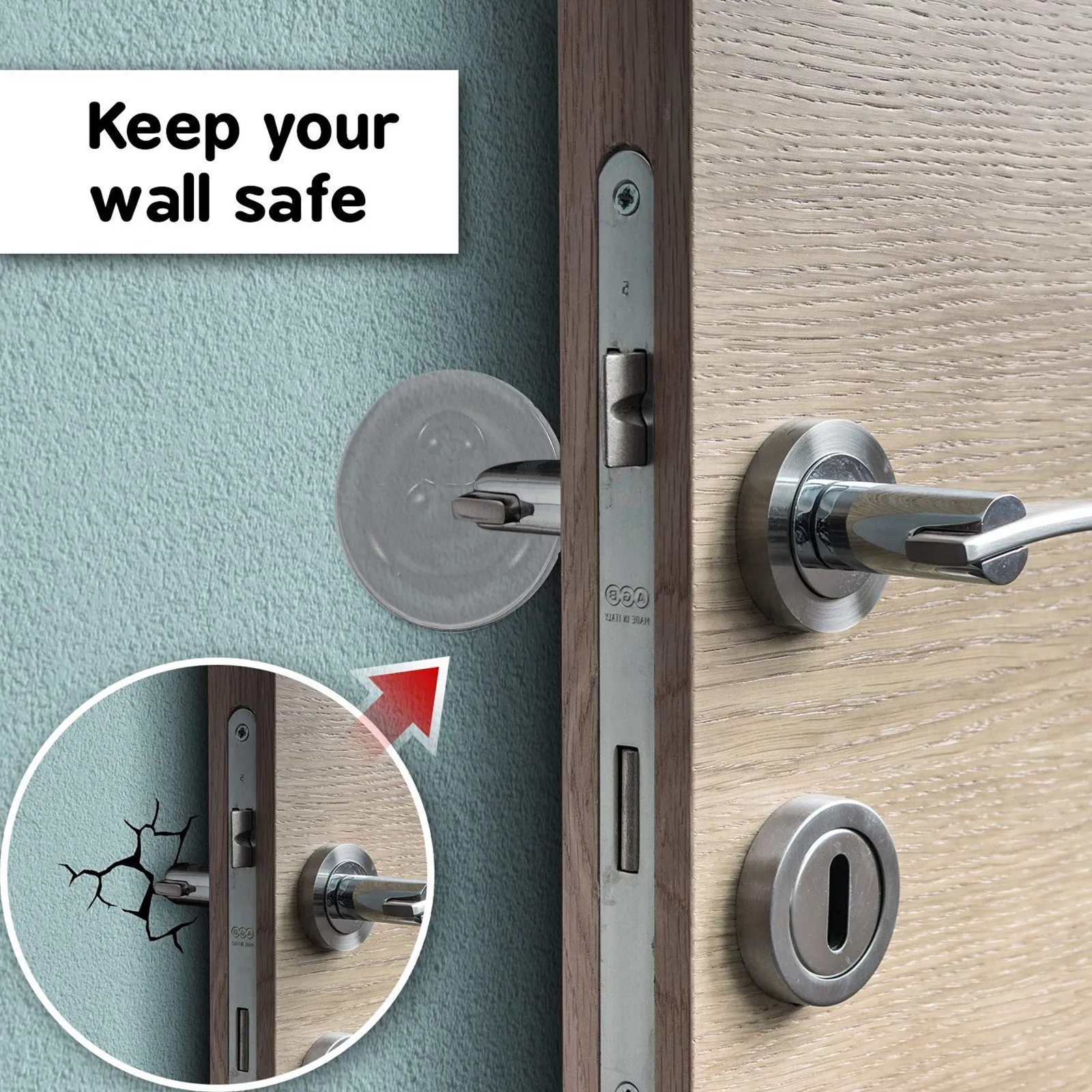 6Pcs Door Bumpers Wall Protectors Self-Adhesive Door Stoppers for Wood Glass Ceramic Metal Marble Plastic Surfaces Noise