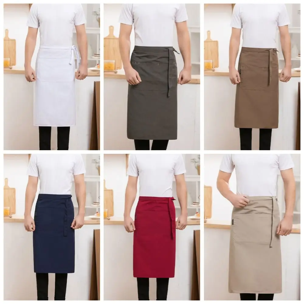 Demi-tablier antisalissure professionnel, Design à lacets, tablier de taille de serveur réglable, imperméable, uniforme de Chef unisexe, utilisation en cuisine