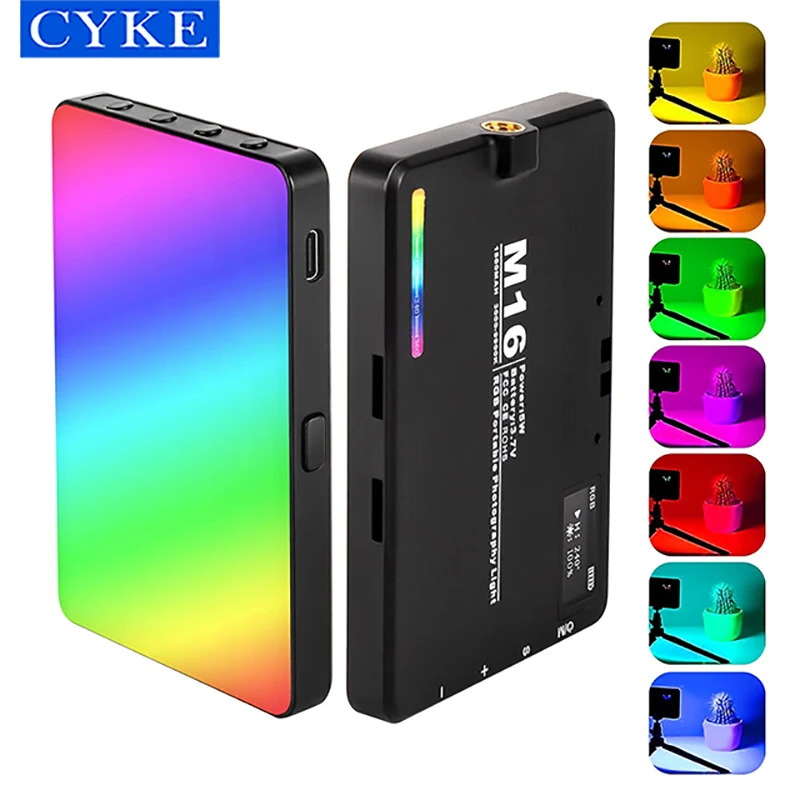 CYKE portable RGB Full color photography light Intelligent digital display fill light multi-color adjustable selfie light M16