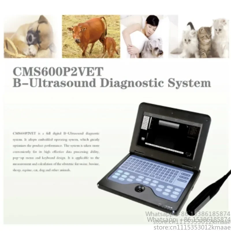 Vequyn CMS600P2-VET Portable Ultrasound Scanner for Veterinary Clinical Use color doppler Ultrasound