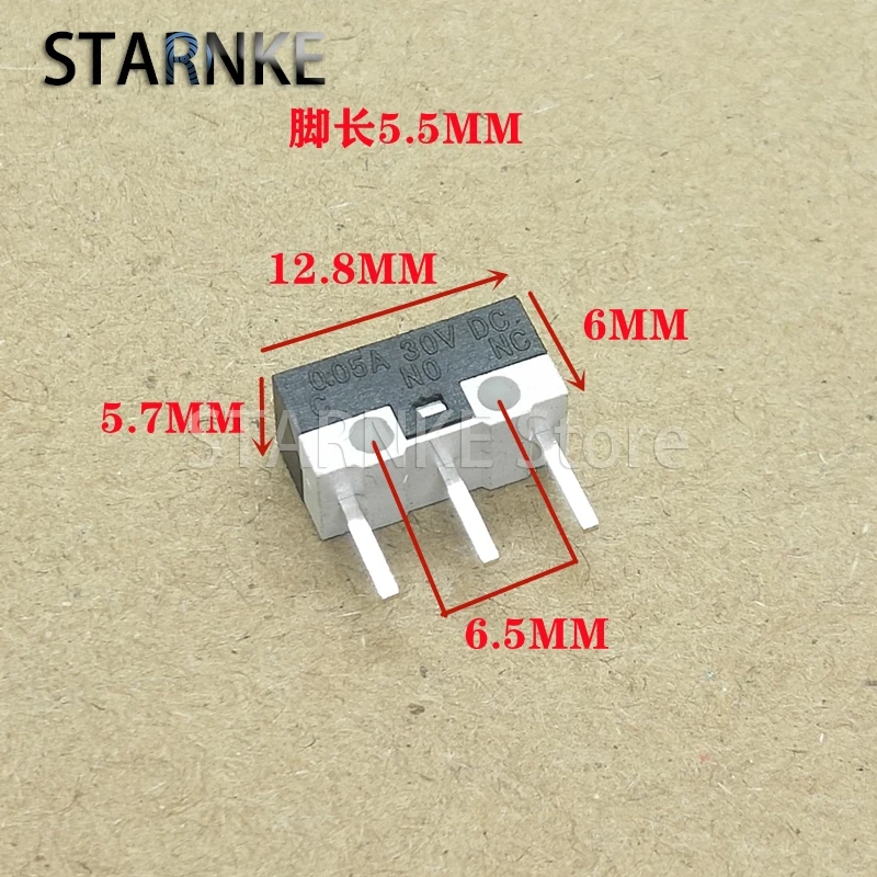 50PCS Long Feet Mouse Switch 3Pins Handleless Push Button Micro Switch 30VDC 0.05A