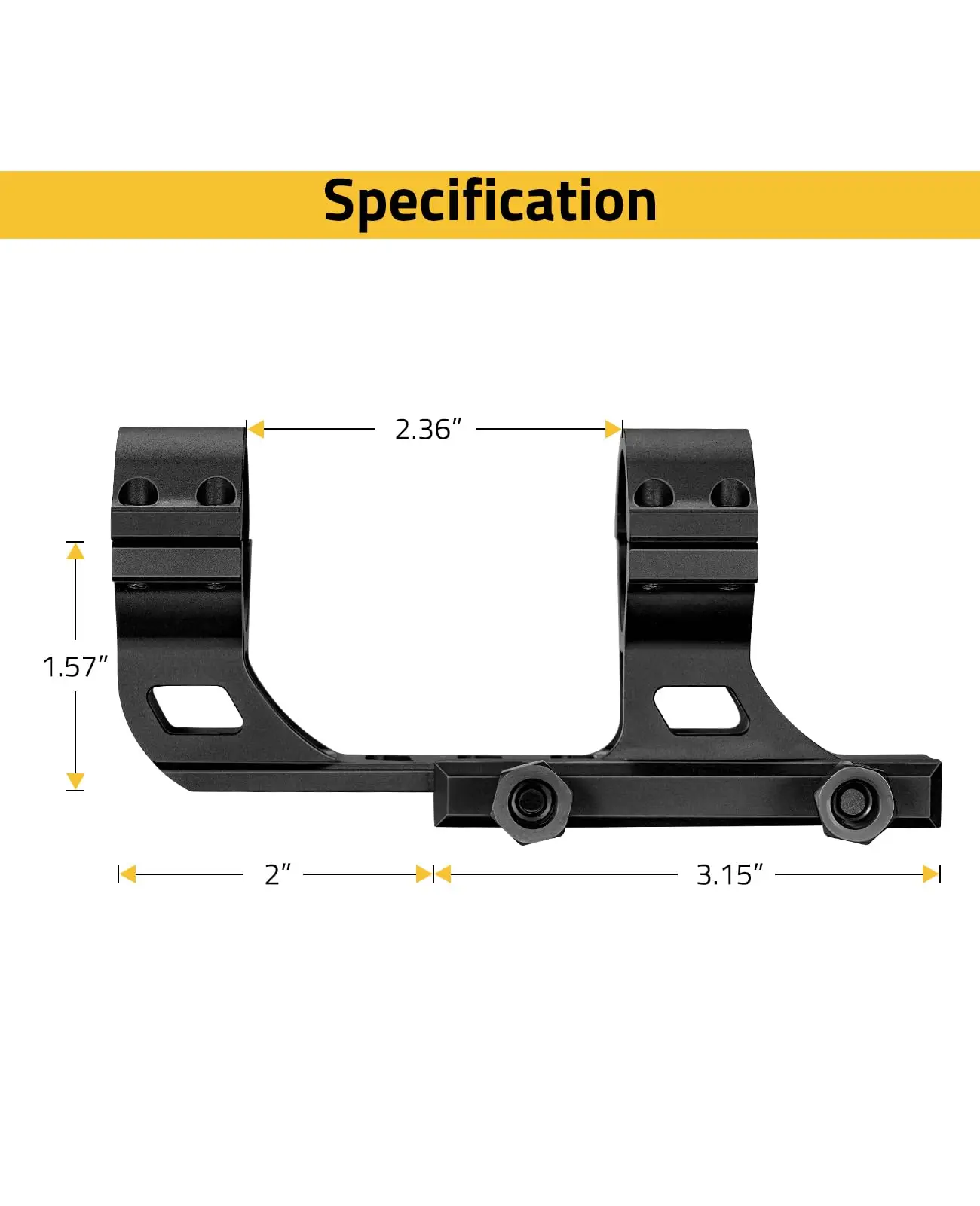 MIDTEN Scope Mount Lightweight 30mm Tube  Offset Cantilever Dual Ring Cantilever Mounts for Picatinny Rail
