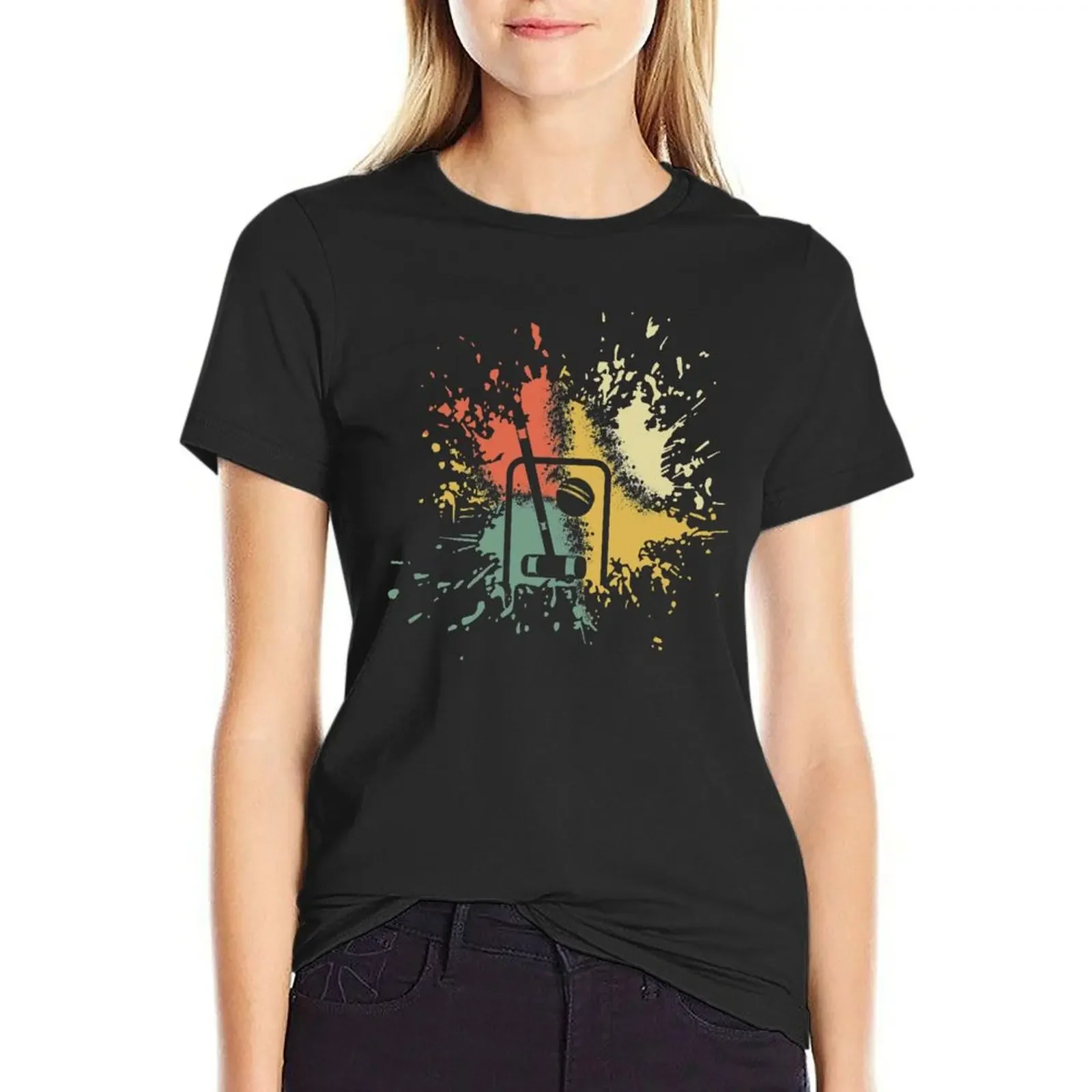 

CROQUET INK SPLASH T-Shirt summer clothes plus sizes funnys western t-shirt dress for Women