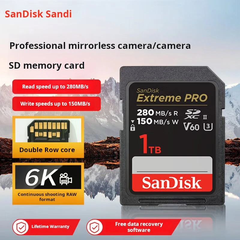 

SanDisk 1TB SD Memory Card, 6K Video Supported, V60 U3 C10, Extreme Pro Camera Memory Card, Read Speed 280MB/s