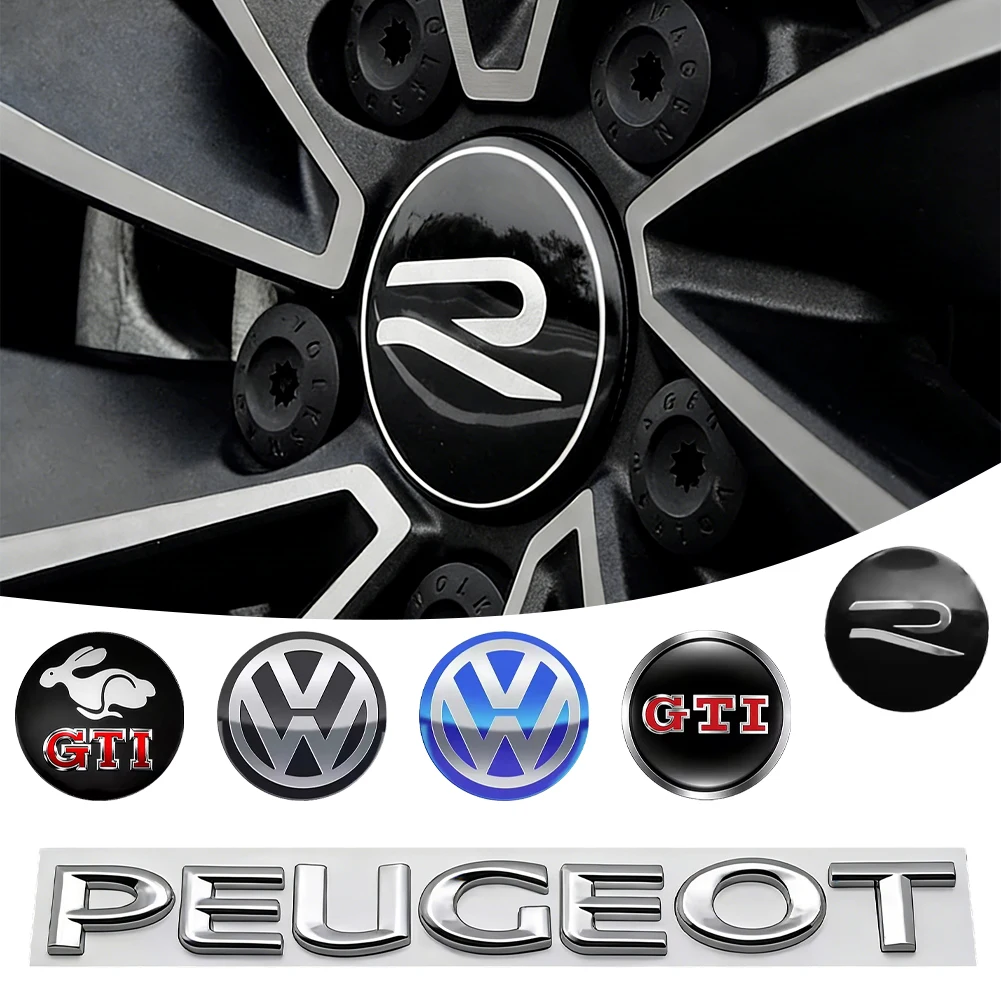 

Cup Holders 4Pcs 56mm Car Wheel Center Hub Cap Rim Cover Stickers Accessories For Volkswagen Golf T‑Roc Tiguan Polo Passat T‑Cro