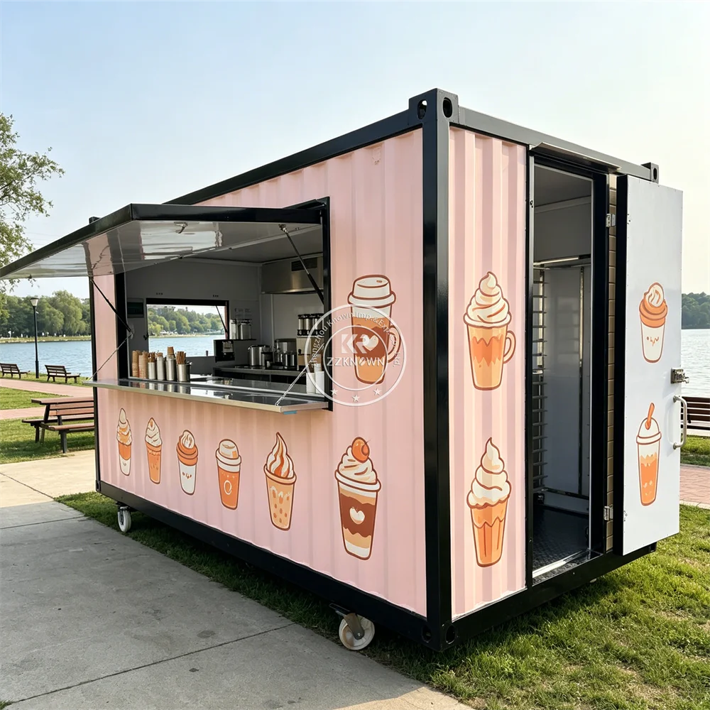 

Container Restaurant Outdoor Food BBQ Grill Container Kiosk Modern Modular Container Bar Fast Food Restaurant For Sale