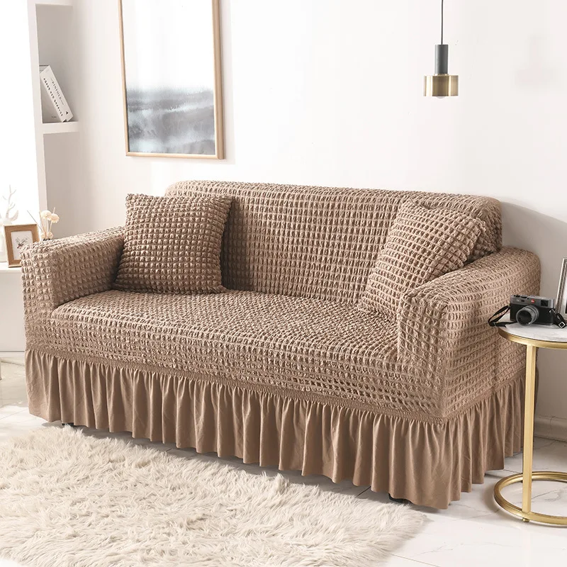 Fabric Skirt 2/3 Seater Sofa Cover 140-230cm Full Package Single Universal Elastic Sofa Slipcovers American Rustic Four Seasons