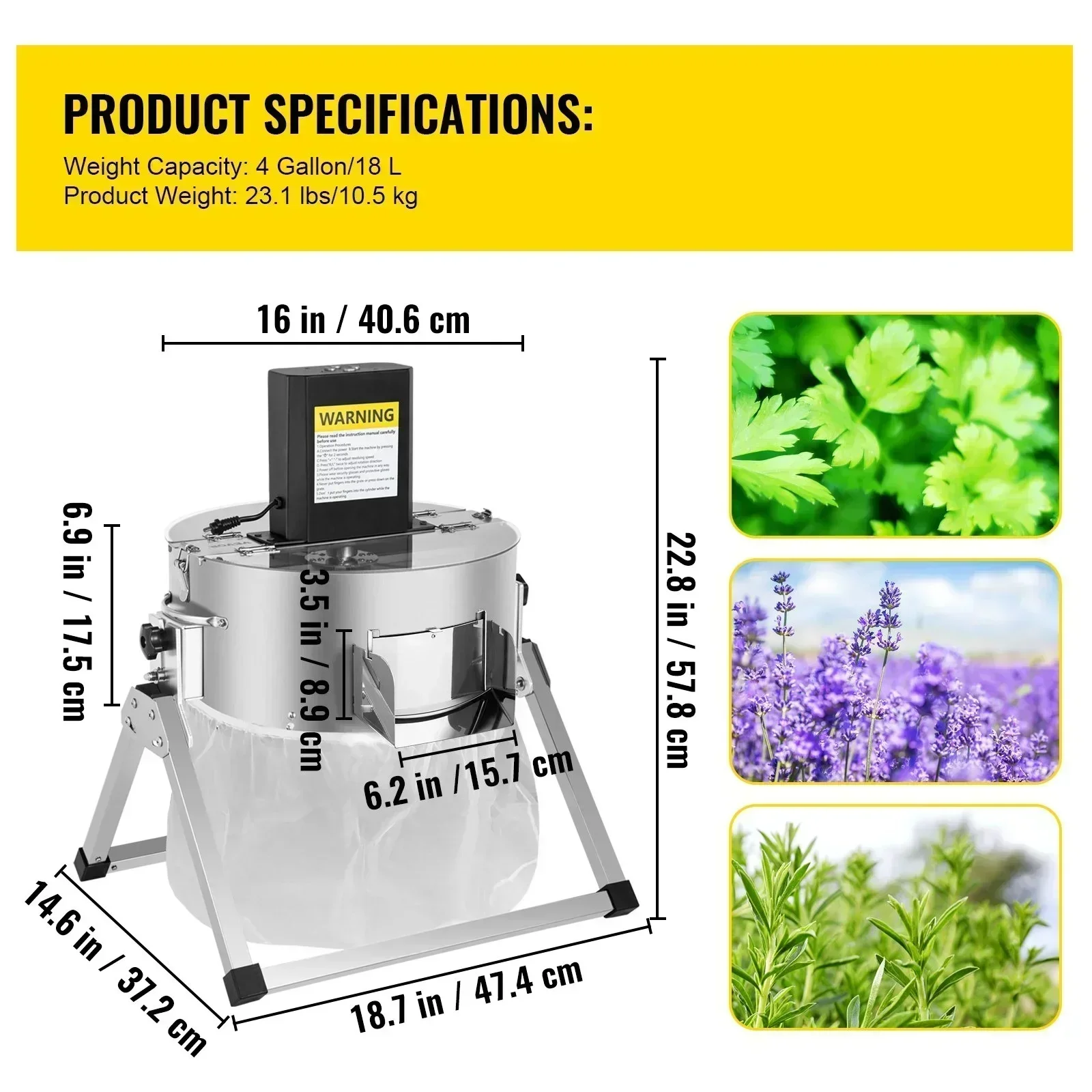 Bud Leaf Trimmer 16 inch Electric and Manual Hydroponic Dry or Wet Plant Trimming Machine Twisted Spin Cut for Flowers, Leaves