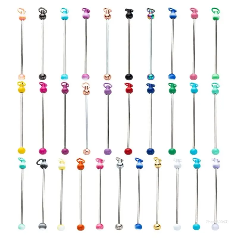 8Pcs Beadable Keychain Pendant Keyring Charm Decorations Accessories Bag Charm