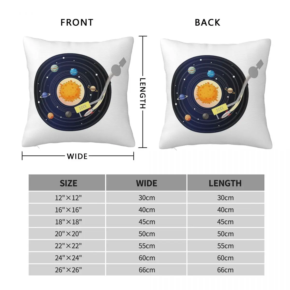 Solar System Vinyl Record Pillowcase Polyester Linen Velvet Printed Zip Decorative Sofa Seater Cushion Cover