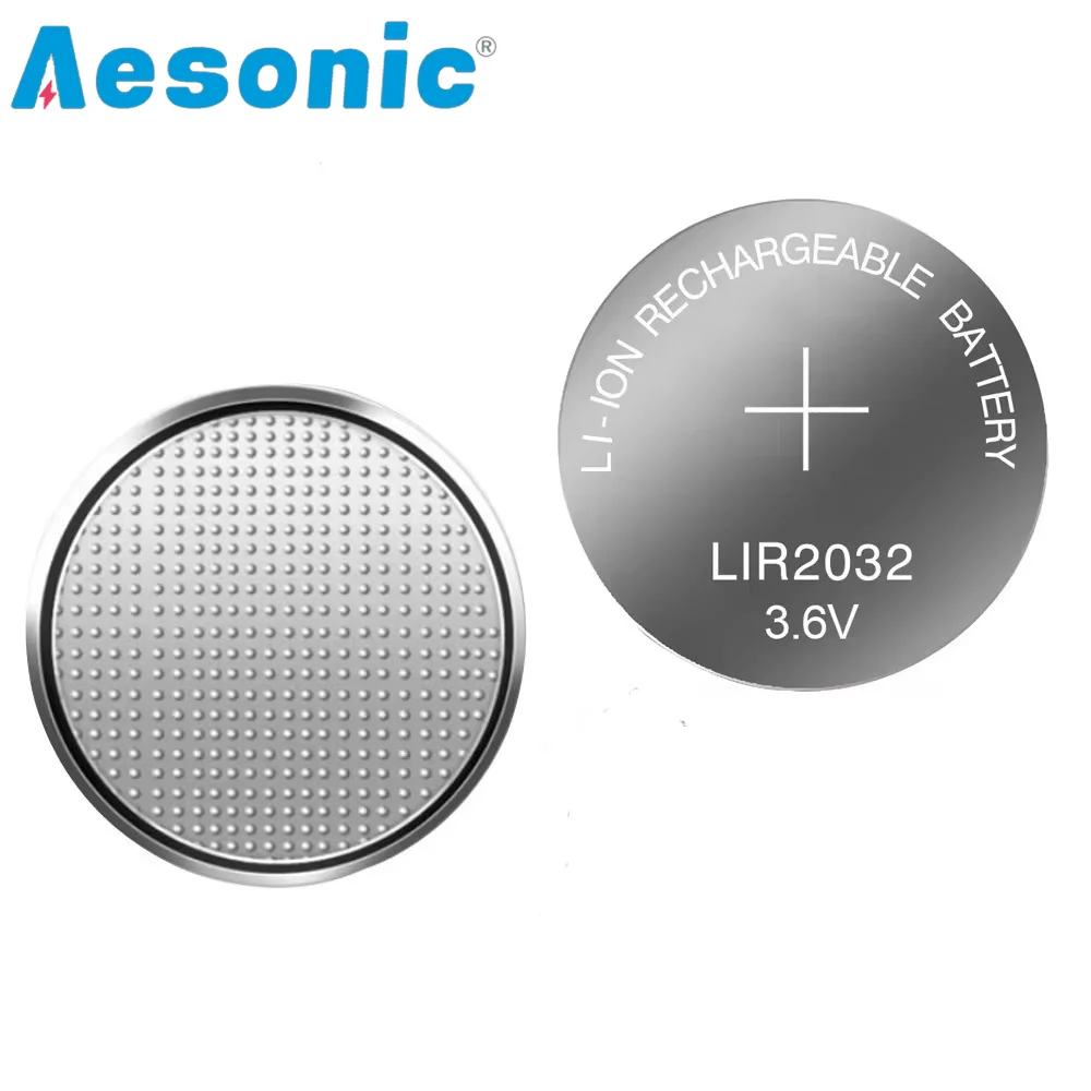 10pcs/lot LIR2032 3.6V 45mAh Rechargeable Battery Lithium Button Batteries for Watch Computer Remote LIR 2032 Replaces CR2032