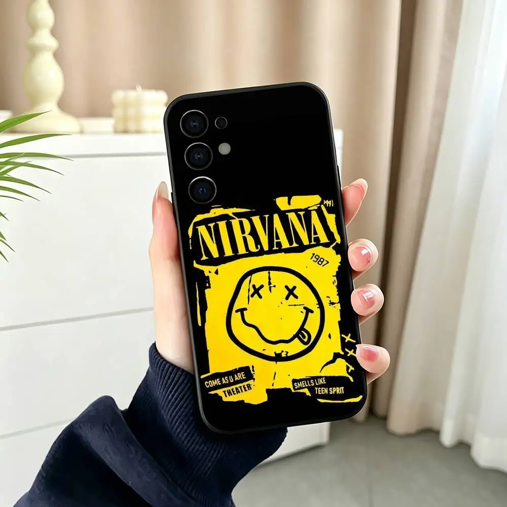 N-Nirvana Rock B-Band Gift Phone Case Black Silicone Soft For Samsung S25,S24,S21,S22,S23,S30,Ultra,S20,Plus,Fe,Lite