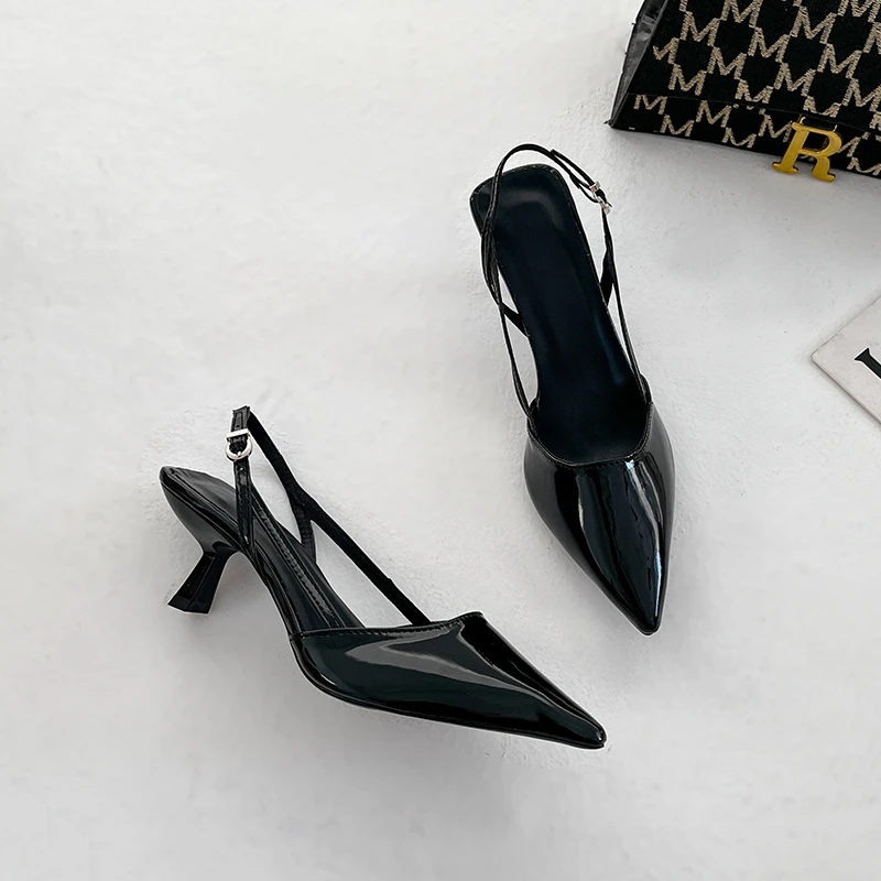 Summer Pointed-toe Low-heeled High-heeled Shoes with A Rear Open-toe Slip-on Women's Shoes - view 5