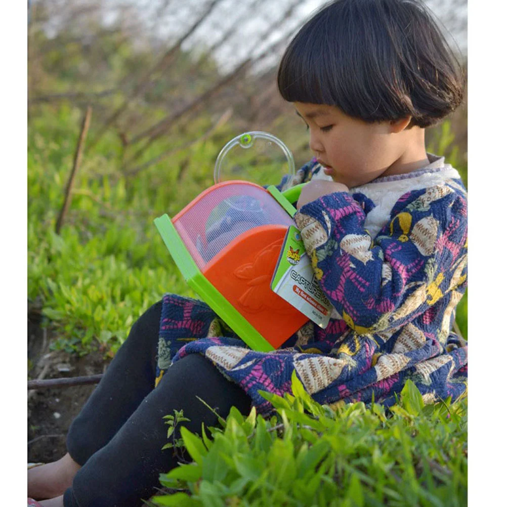   子供昆虫ケージポータブルバグハウスハンドル昆虫ボックスおもちゃ子供屋外生物学研究キットプレイセット教育