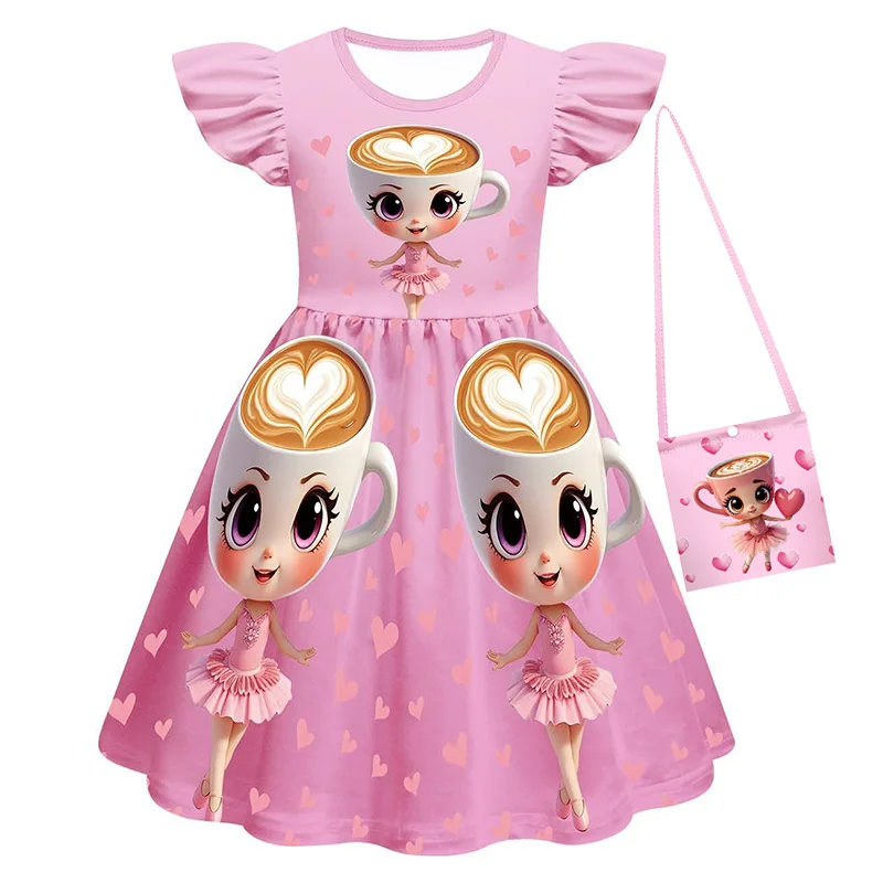 

Ballerina Capuccina Italian Brainrot Kids Clothes Baby Girls Princess Dress Children Birthday Halloween Carnival Party Costume