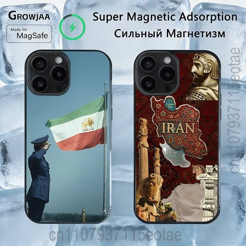 

Iran Flag or Map Magnetic Wireless Charging Case For iPhone 11,12,13,14,15,16,17,Pro,Max,Plus Shockproof Cover