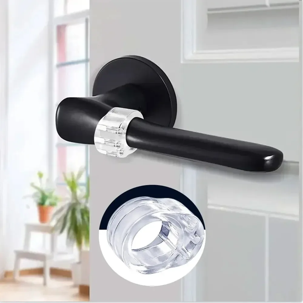 4PCS Clear Door Knob Protector Cover Mute Transparent Handle Bumper Anti Collision Wall Protection Cushion Home Improvement