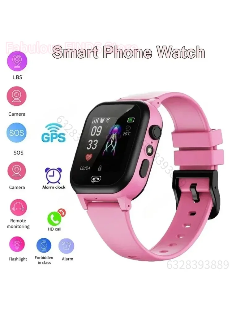 Smartwatch voor kinderen SOS GPS-locatie Videogesprek Sim-kaart voor kinderen SmartWatch Camera Waterdicht horloge voor jongens en meisjes - afbeelding 2