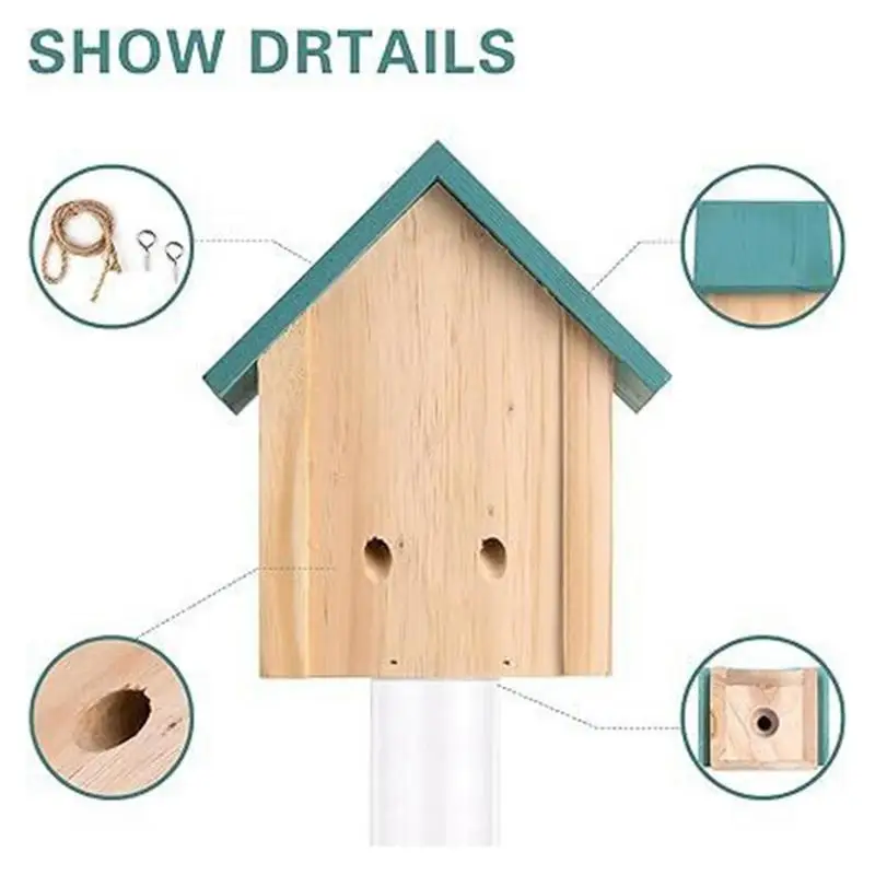 Nature Wood Cabin Style Carpenter Bee Traps For Outdoors Hang Wood Carpenter Bee Trap Creative Carpenter Bee Traps