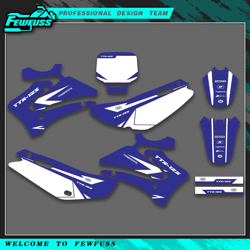 Fewfuss For YAMAHA TTR 125 TTR125 2000 2001 2002 2003 2004 2005 2006 2007 Graphics Decals Stickers Motorcycle Background Custom