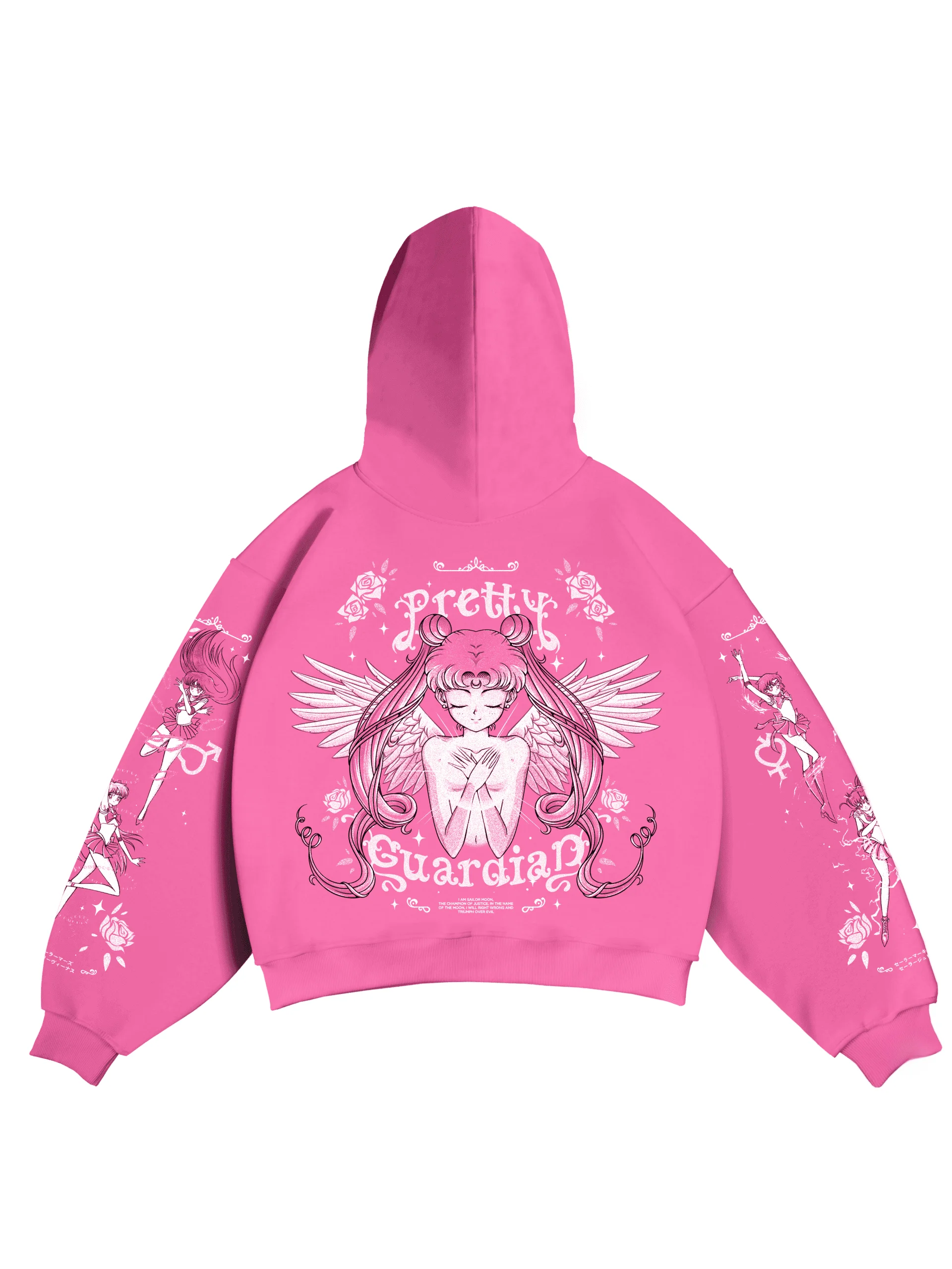 سترة بغطاء للرأس من Sailor Moon Pretty Guardian، سويت شيرت، Anime Merch، Harajuku، Y2K Style، Kawaii Aesthetic، اختيار مروحة الرسوم المتحركة، للنساء والفتيات