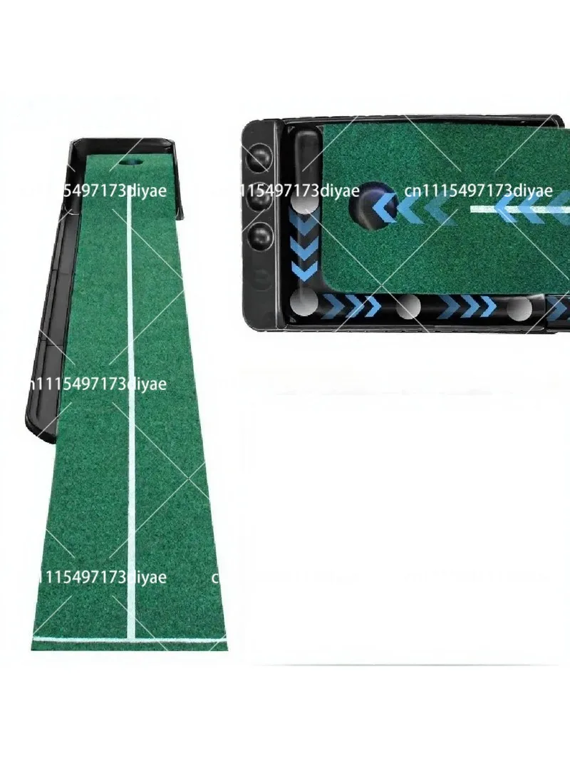 Golf Putting Practice Mat with Automatic Ball Return, Indoor Outdoor Training Aid, Non-Slip Base for Home
