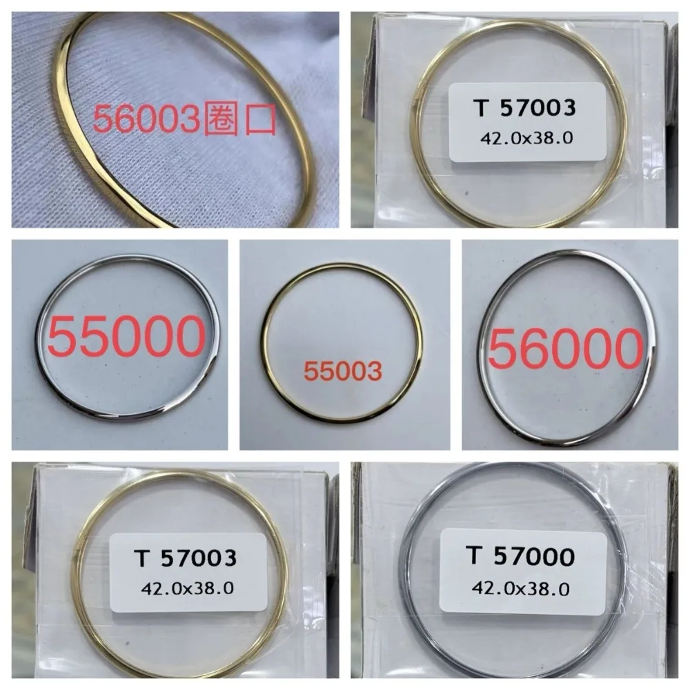 Watch Bezel Replacement, Stainless Steel & Gold Tone Outer Ring, Compatible with 55000 55003 56000 56003 Watch Parts