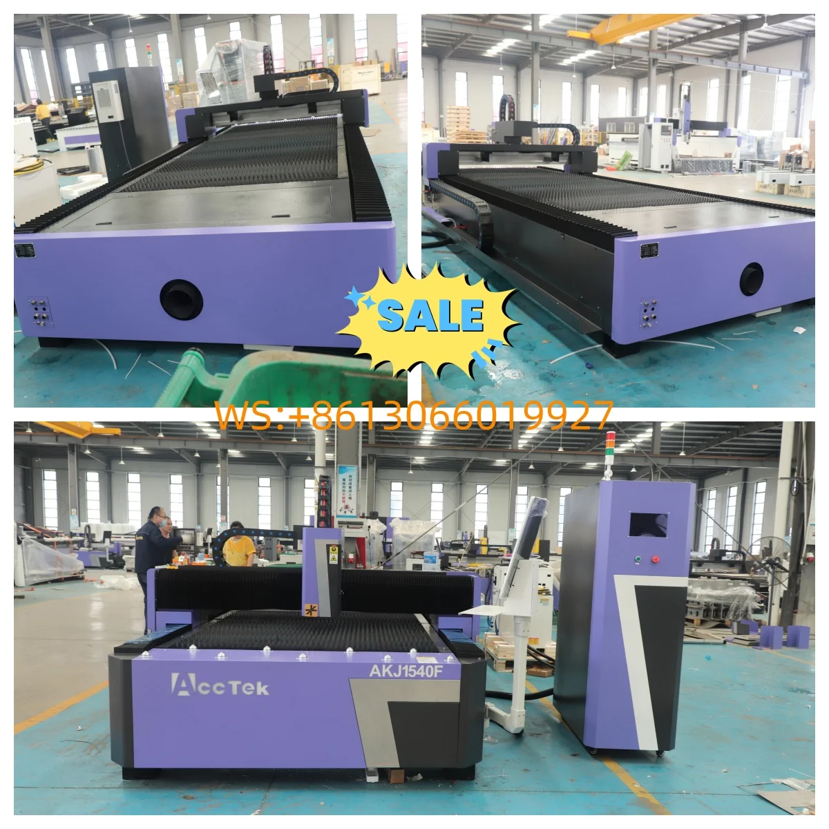 ACCTEK  Carbon Steel Sheet AKJ1540F 4015 Single Bed Fiber Laser Machine for Sale
